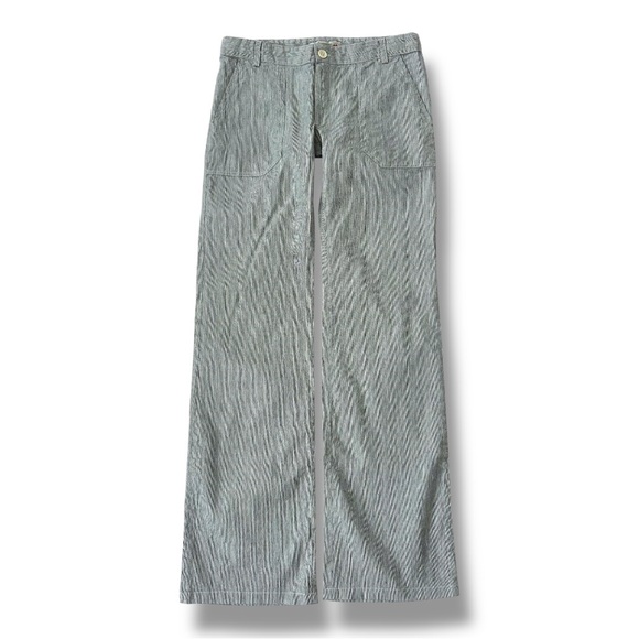 Bonpoint | Grey/Blue Railroad Stripe Flared Trousers (12 yrs) 🍒 - Picture 1 of 7